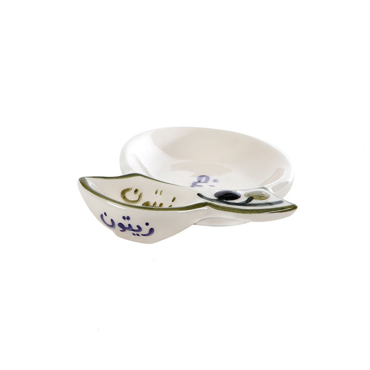 Labneh & Olives Hand Painted Ceramic Serving Plate