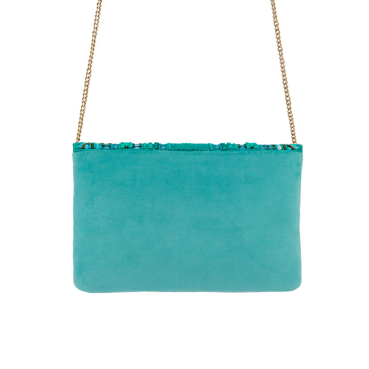 Turquoise on Turquoise Beaded Clutch