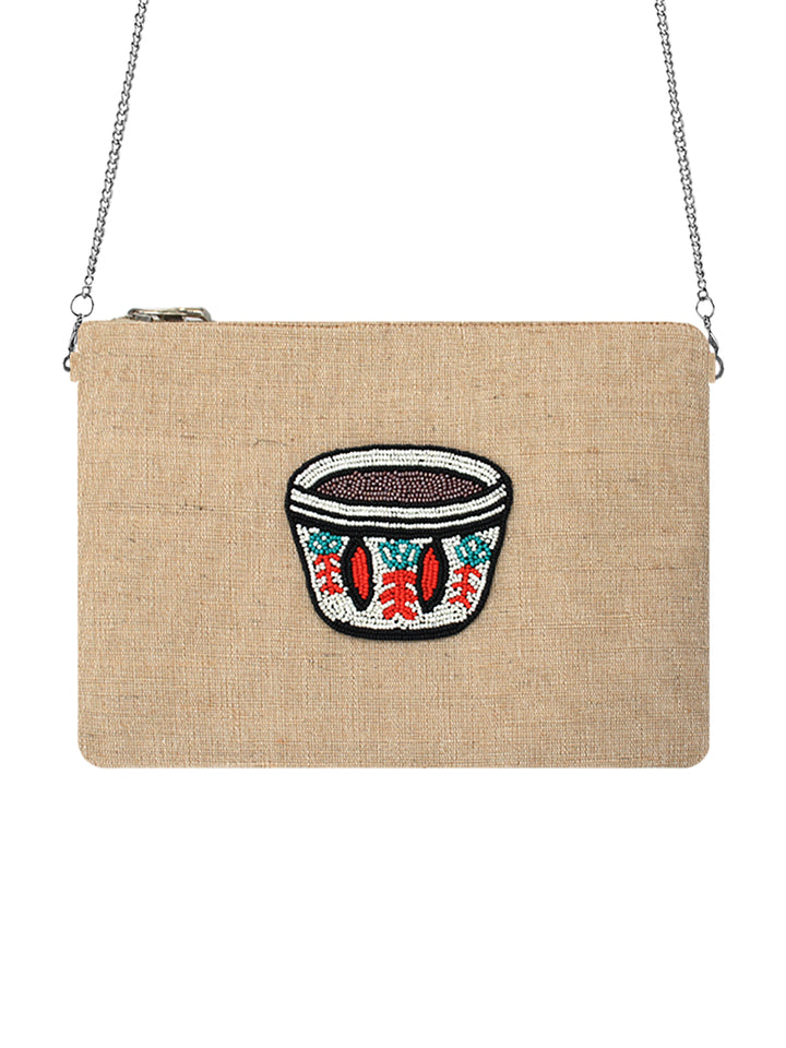 Coffee Cup Beaded Bag