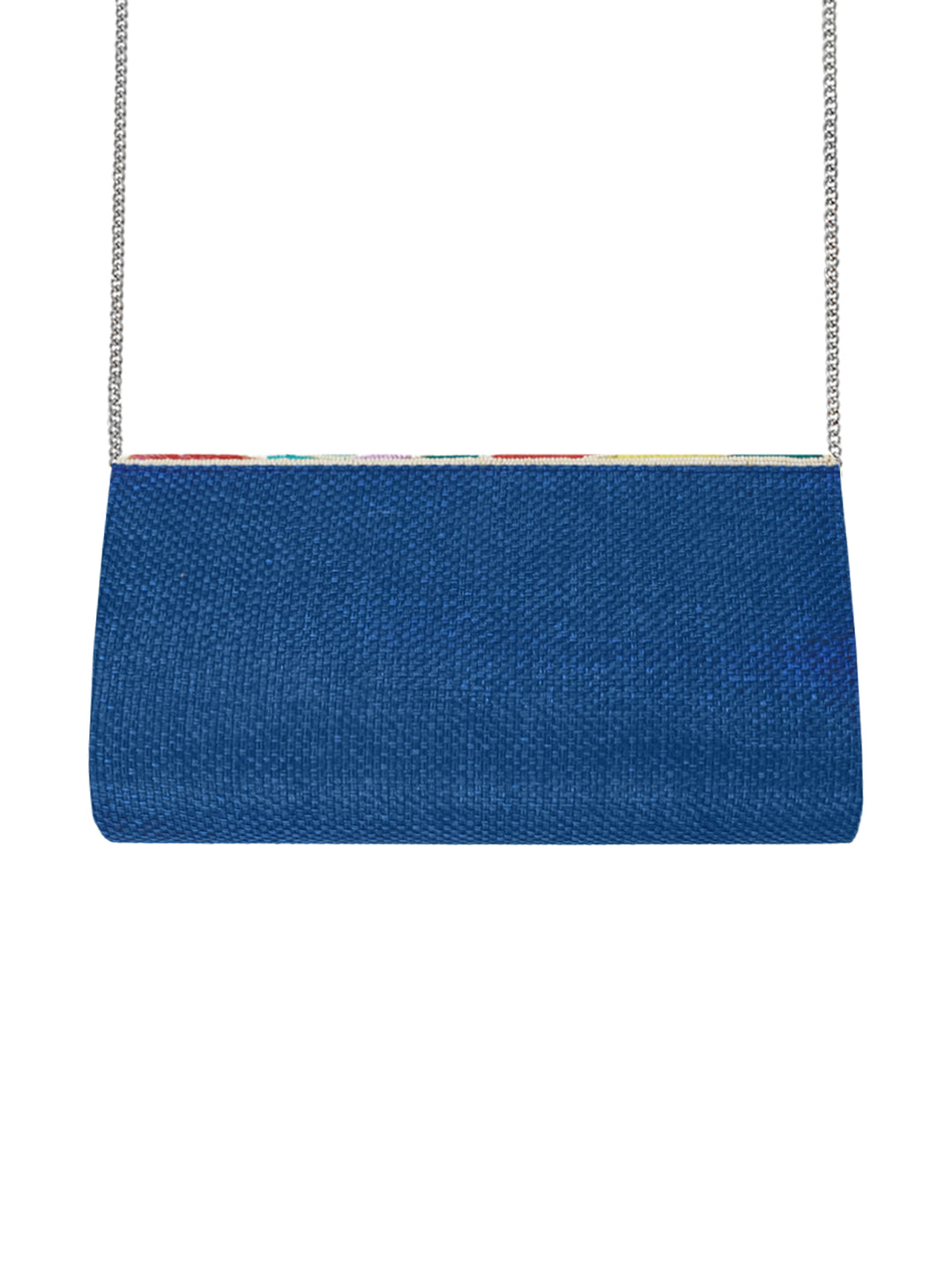 Colored Leaves Blue Beaded Bag