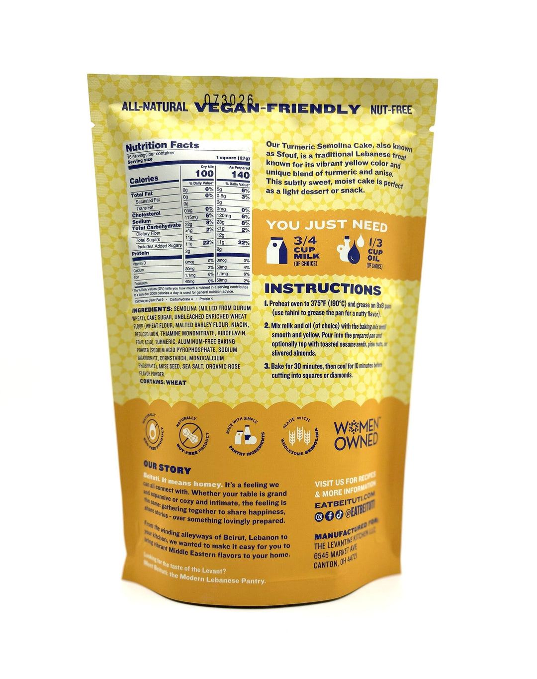 Turmeric semolina cake mix (2 packs)