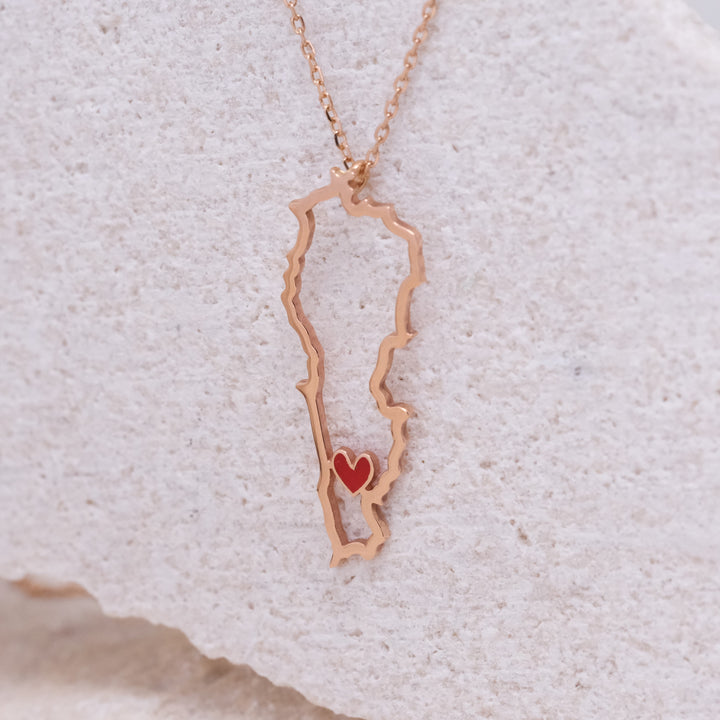 Lebanon Heart in the South Gold Necklace