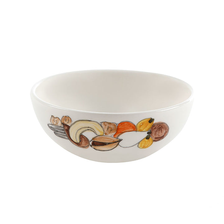 Nuts Hand Painted Ceramic Serving Bowl