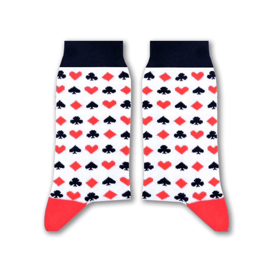 Cards Socks (White Long)